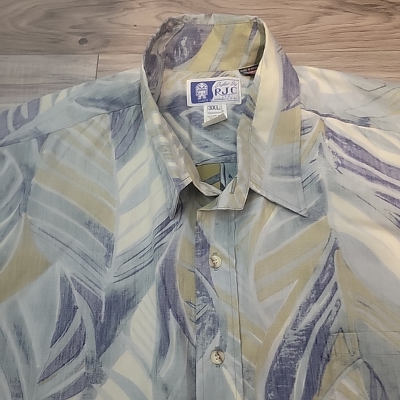 RJC Other - RJC Hawaiian Shirt Adult 3XL Blue Floral Surfer Aloha Beach Mens USA‎ VINTAGE